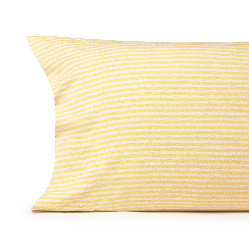 Funda de almohada de algodón punto rayas punto color marfil lino. punto de algodón (50x75 cm)