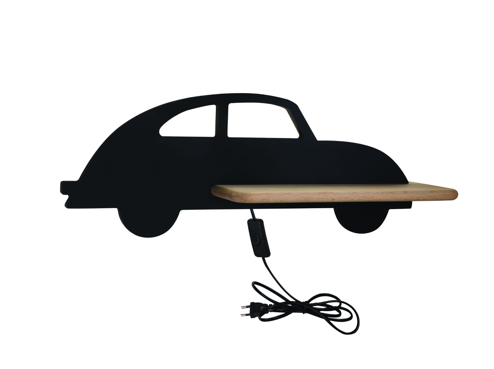Kinkiet ścienny Car czarny-jasne drewno LED 4W 4000K 250lm wym: 15 x 43 x 12 cm metal IP20 Candellux