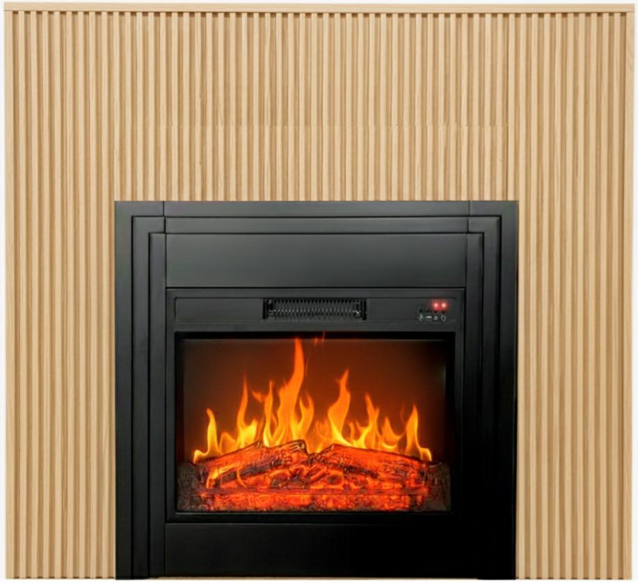 CHEMINARTE - Cheminée électrique AMBRA à Poser au Sol avec Effet Flammes LED - Chauffage 2000W - Thermostat électronique - Télécommande - 2