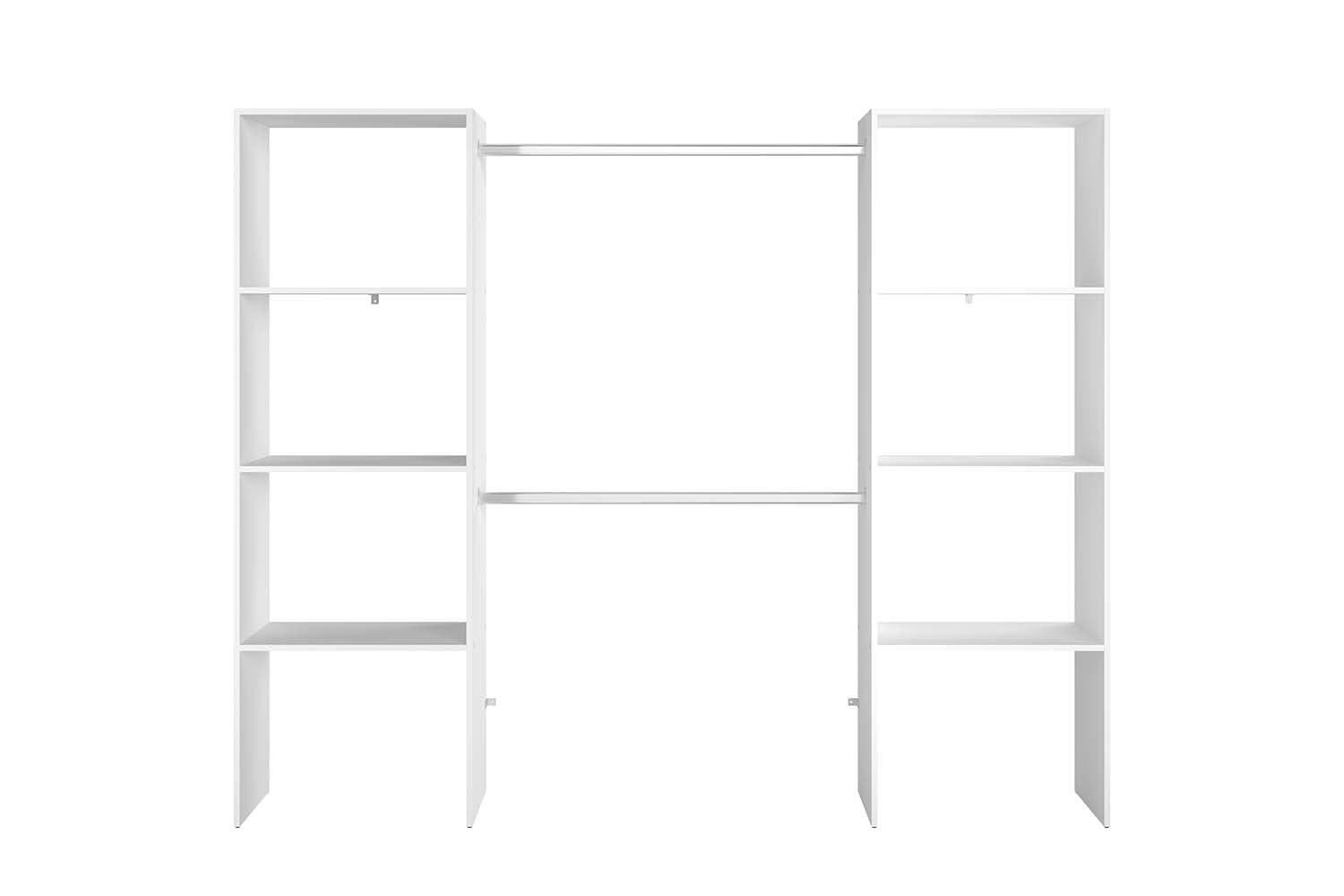 Dressing blanc 6 étagères, 2 penderies 220 x 40 x 180 cm ELYSEE - 2