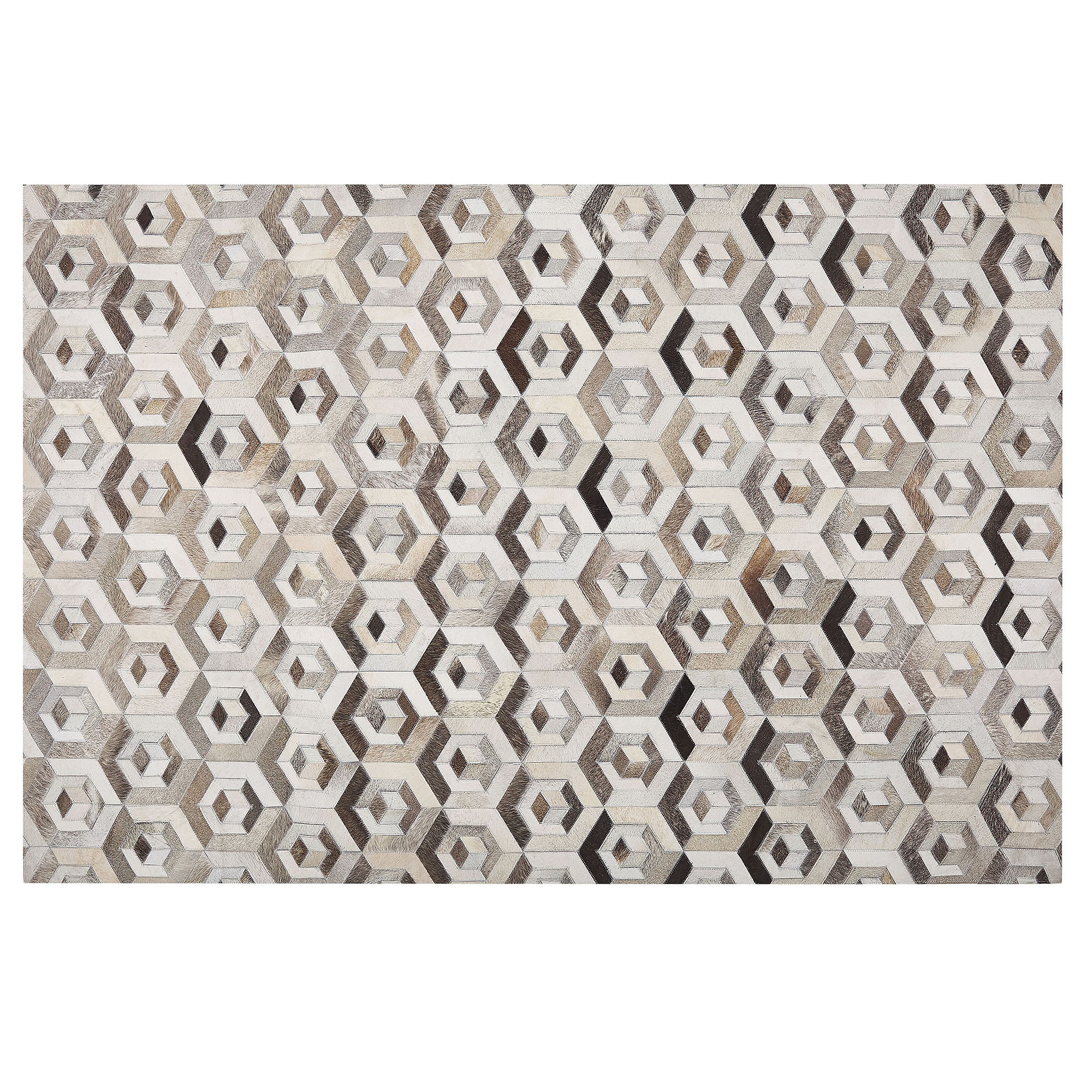 Beliani alfombra de piel de vaca marrón/beige 160 x 230 cm tavak