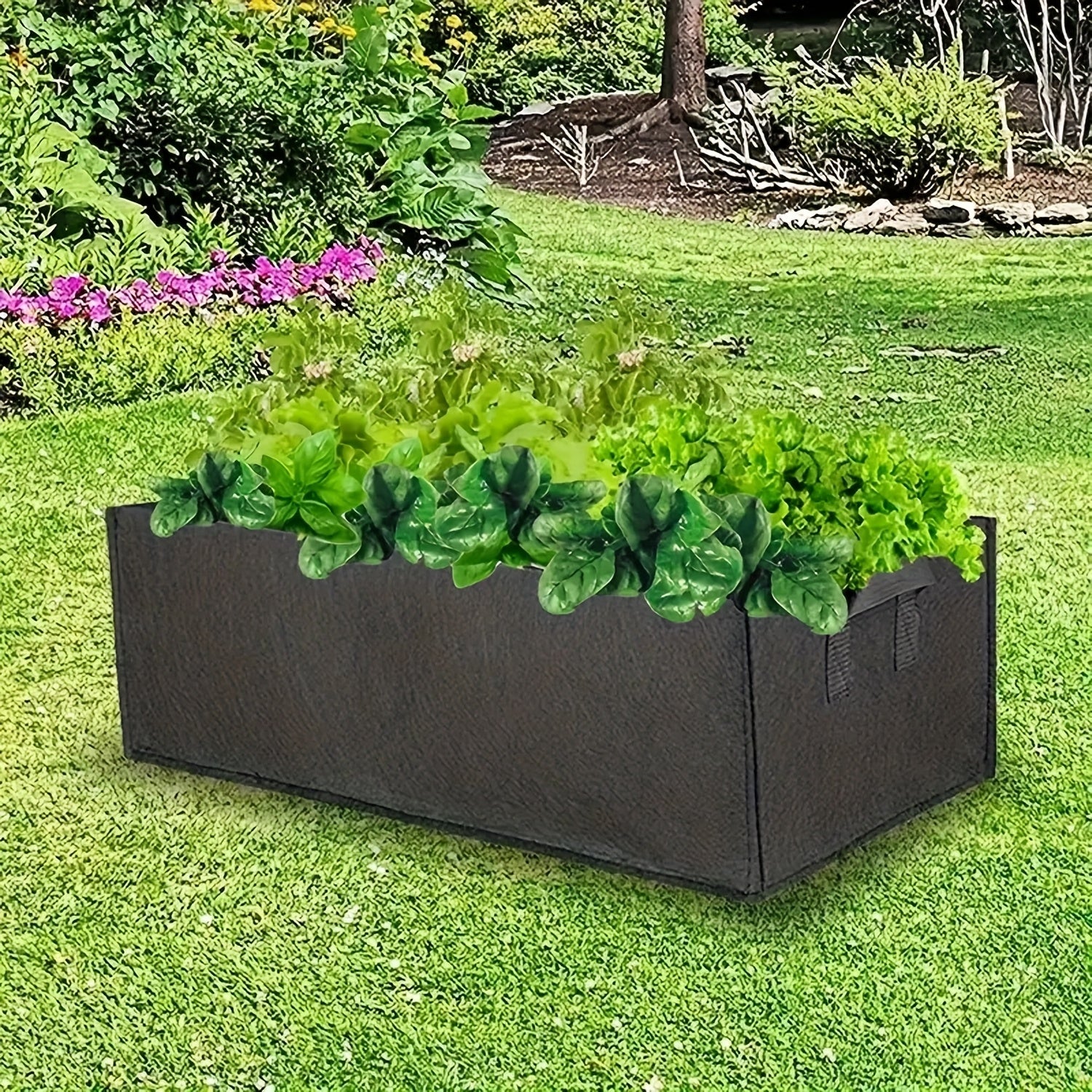 Lot de 6 sacs de plantation carrés pour pommes de terre, contrôle des racines, en tissu, outil de jardinage, pour balcon, maison, jardin - 7