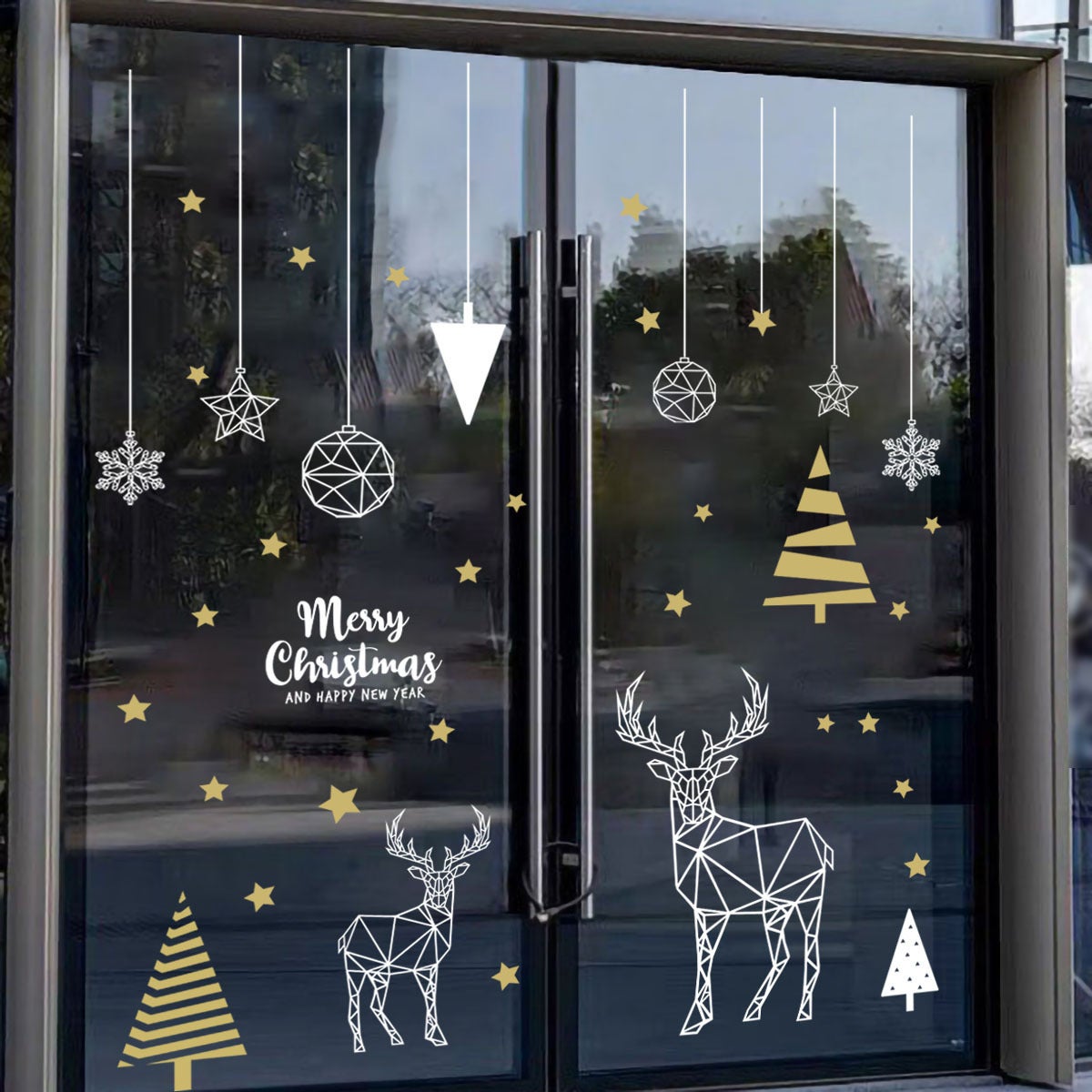 Autocollants Statiques Pour Fenêtres De Noël En Vinyle Amovible Père Noël Arbre De... | Bol