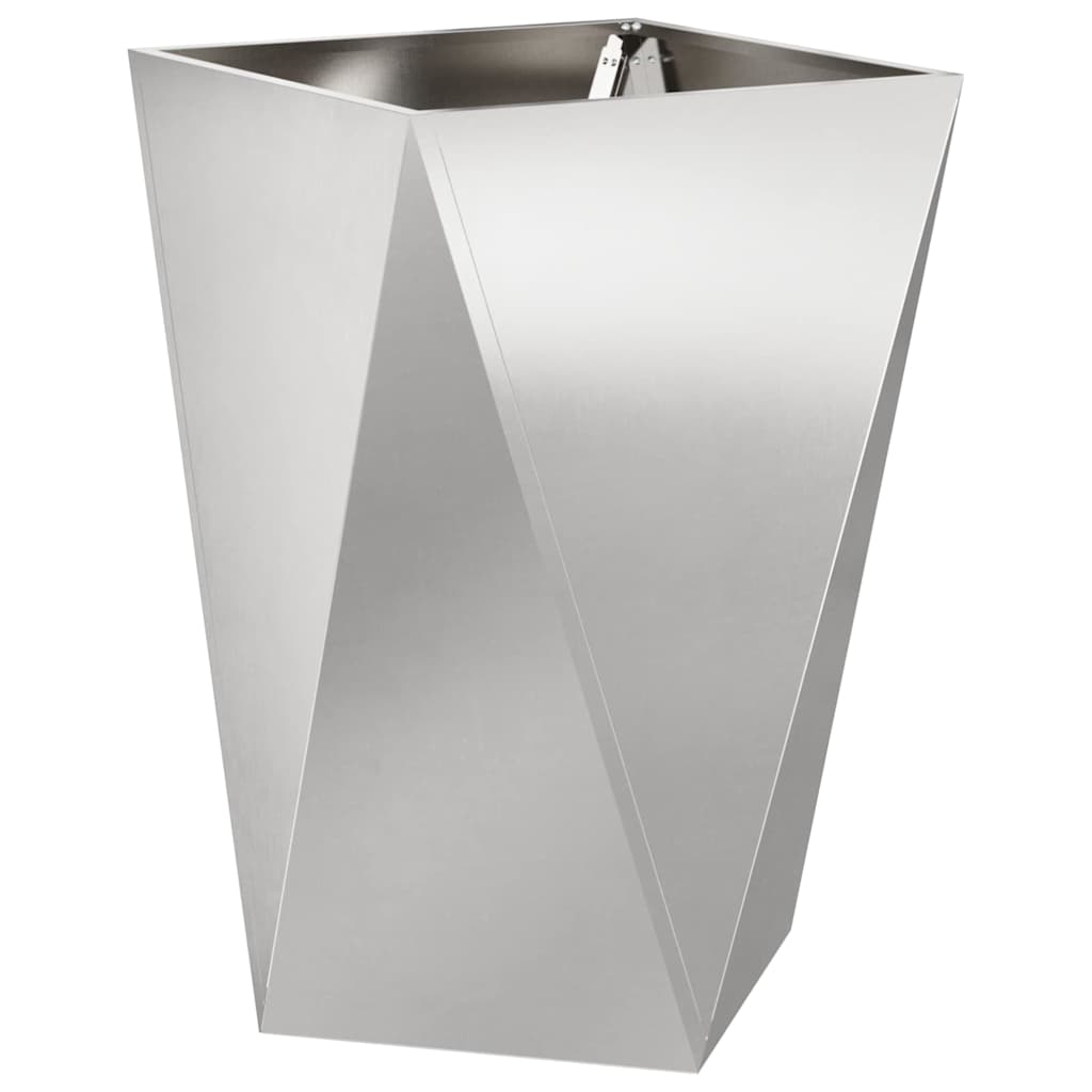 Jardineras - Maceteros de exterior 2 pcs Plateado 50 x 50 x 75 cm Acero inoxidable - 5