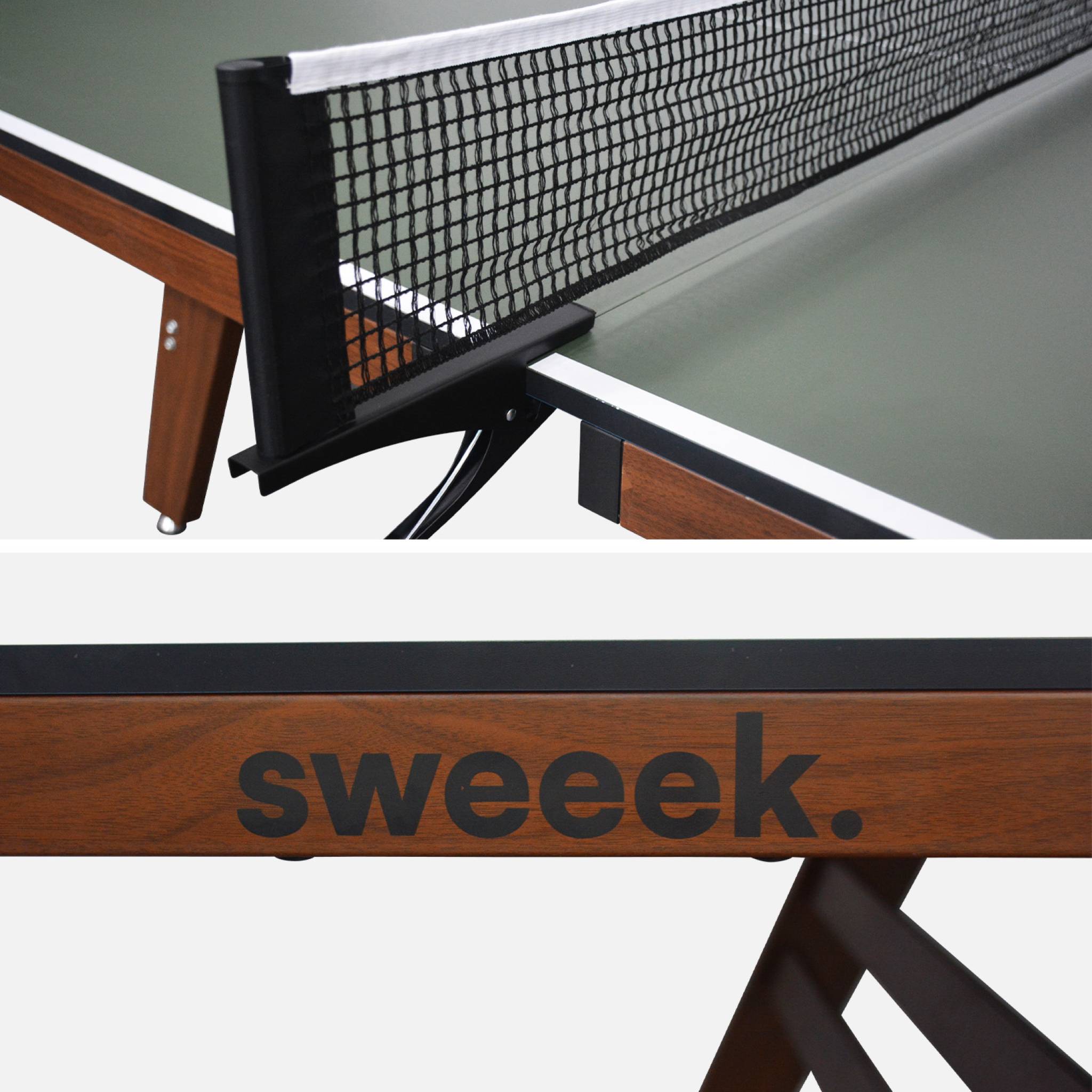 Table de ping pong intérieur deluxe kaki avec 2 raquettes et 3 balles TABLE DE PING PONG INTÉRIEUR DELUXE - 8
