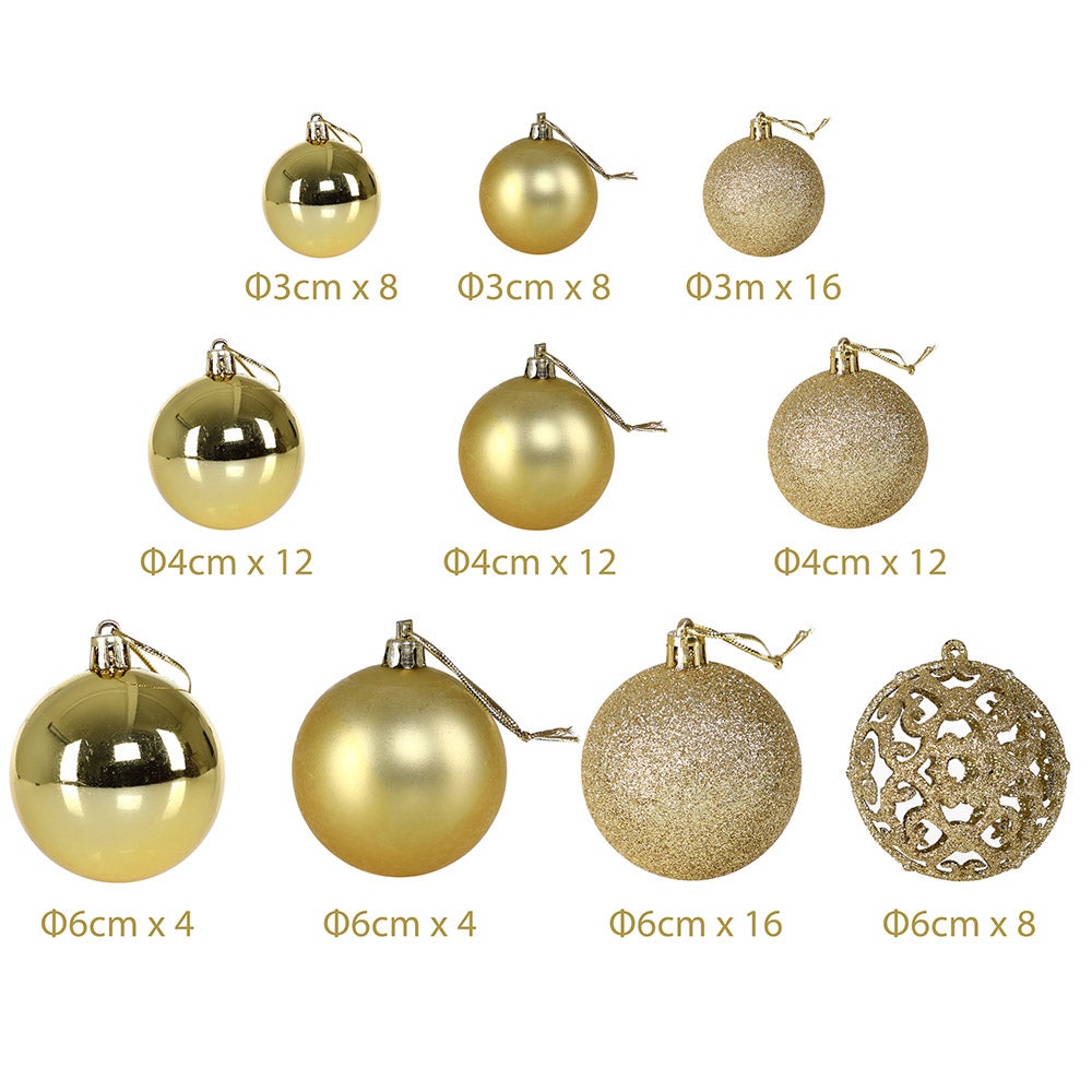 Confezione 100 Palline Natale Champagne Diametro 3/4/6 cm Addobbo Natalizio - 3