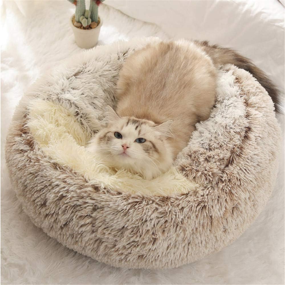 Panier pour Chat/Chien, Lit Pour Chat Canapé Ultra Doux Chaud - Gris foncé- 50 cm