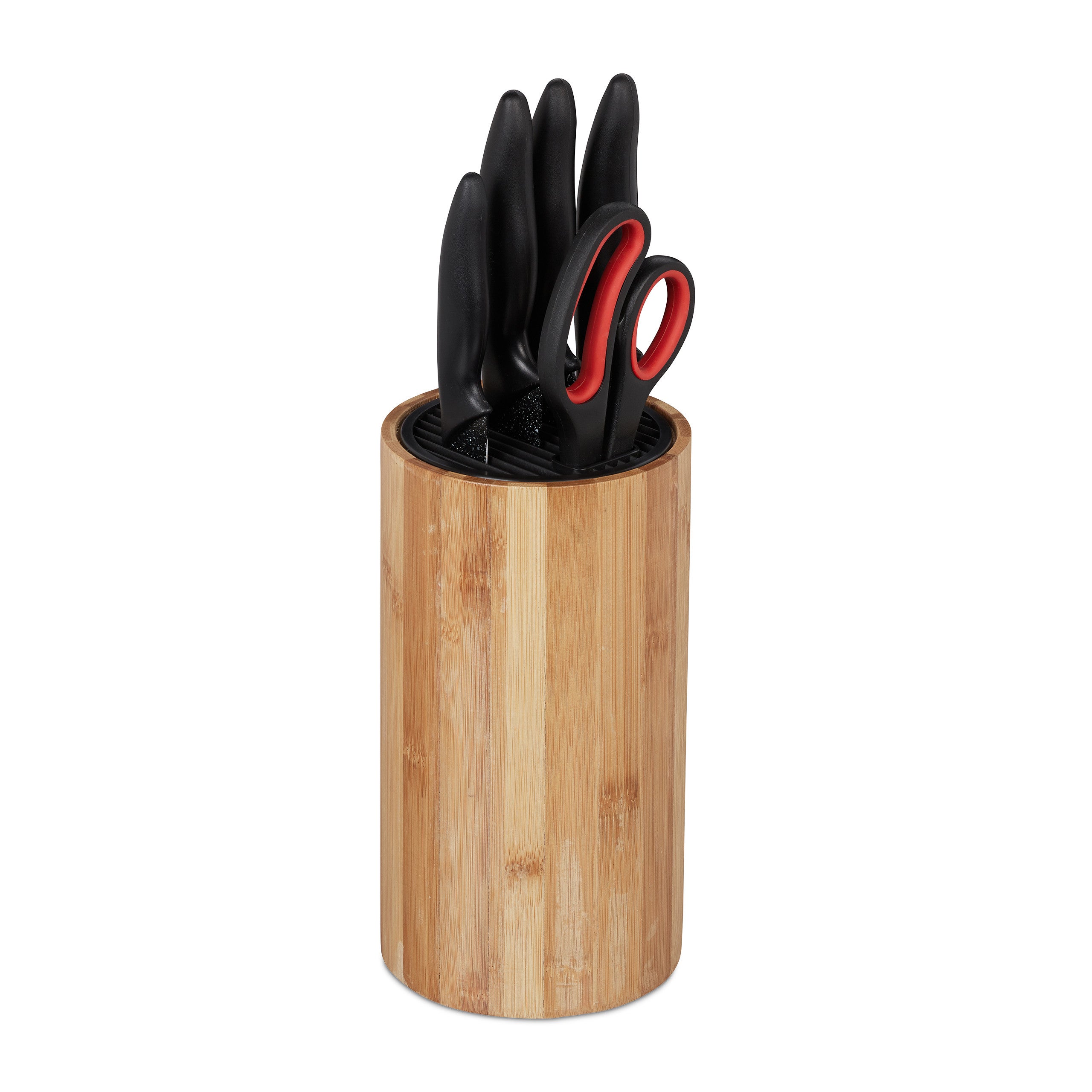 Ceppo Portacoltelli Magnetico PIT In Rovere Massiccio – Supporto Da Cucina Per 5 Coltelli, Design Moderno, Fatto A Mano In Germania