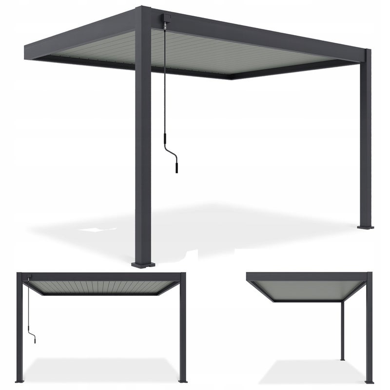 Pergola Ogrodowa Przyścienna Elegance Wall 3x4 Antracyt + Szary Gutroof 1 szt