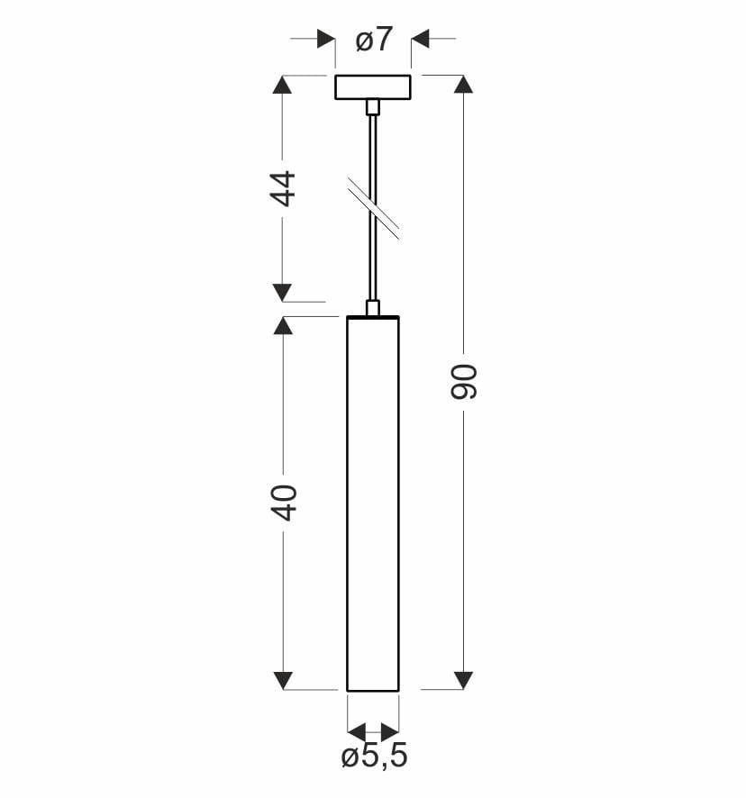 Lampa sufitowa wisząca Tubo czarna 1xGU10x25W tuba wym: 90 x 7 x 7 cm metal Candellux - 2