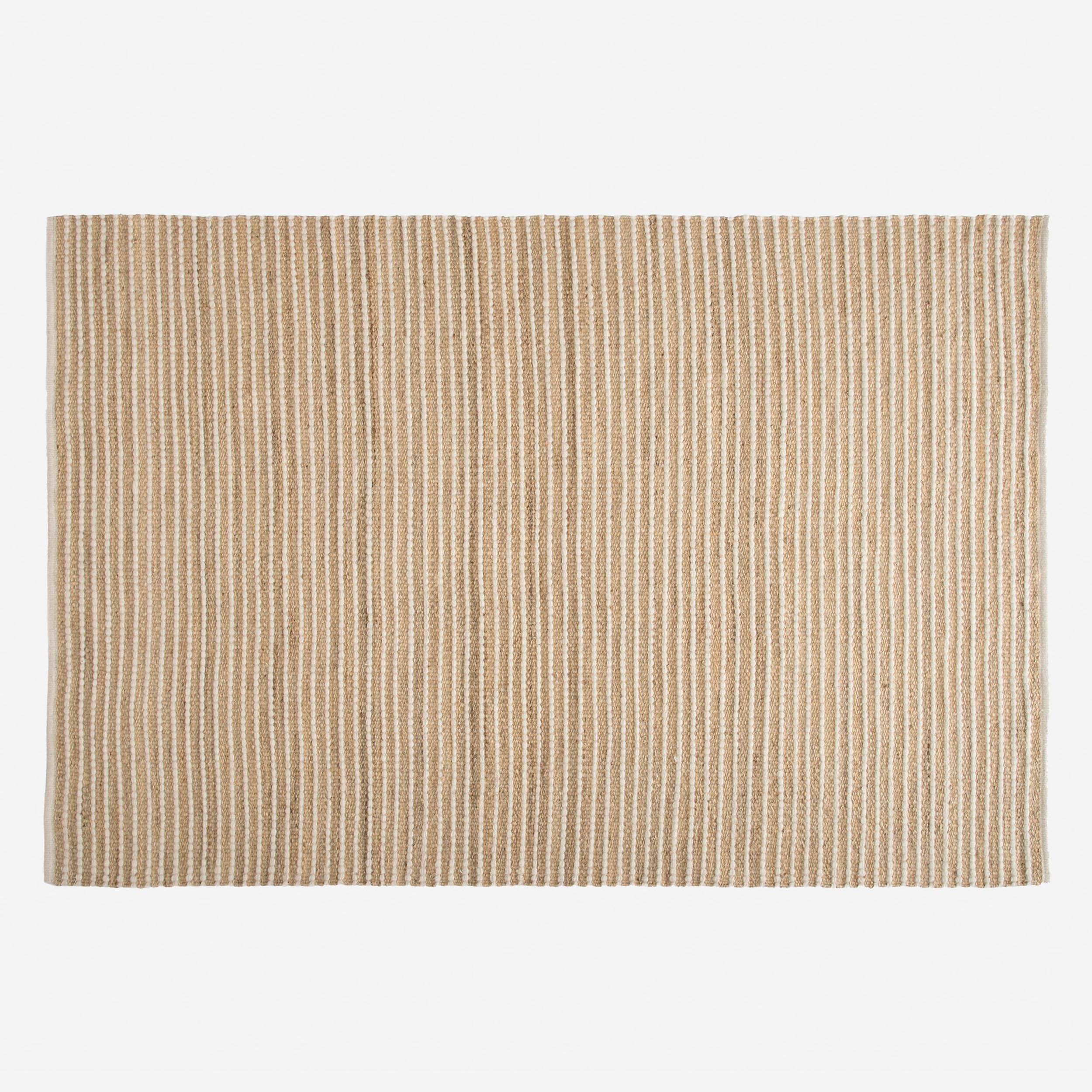 Dywan prostokątny Ines jasny 200x300 cm | Podstawa z juty z jasnymi liniami