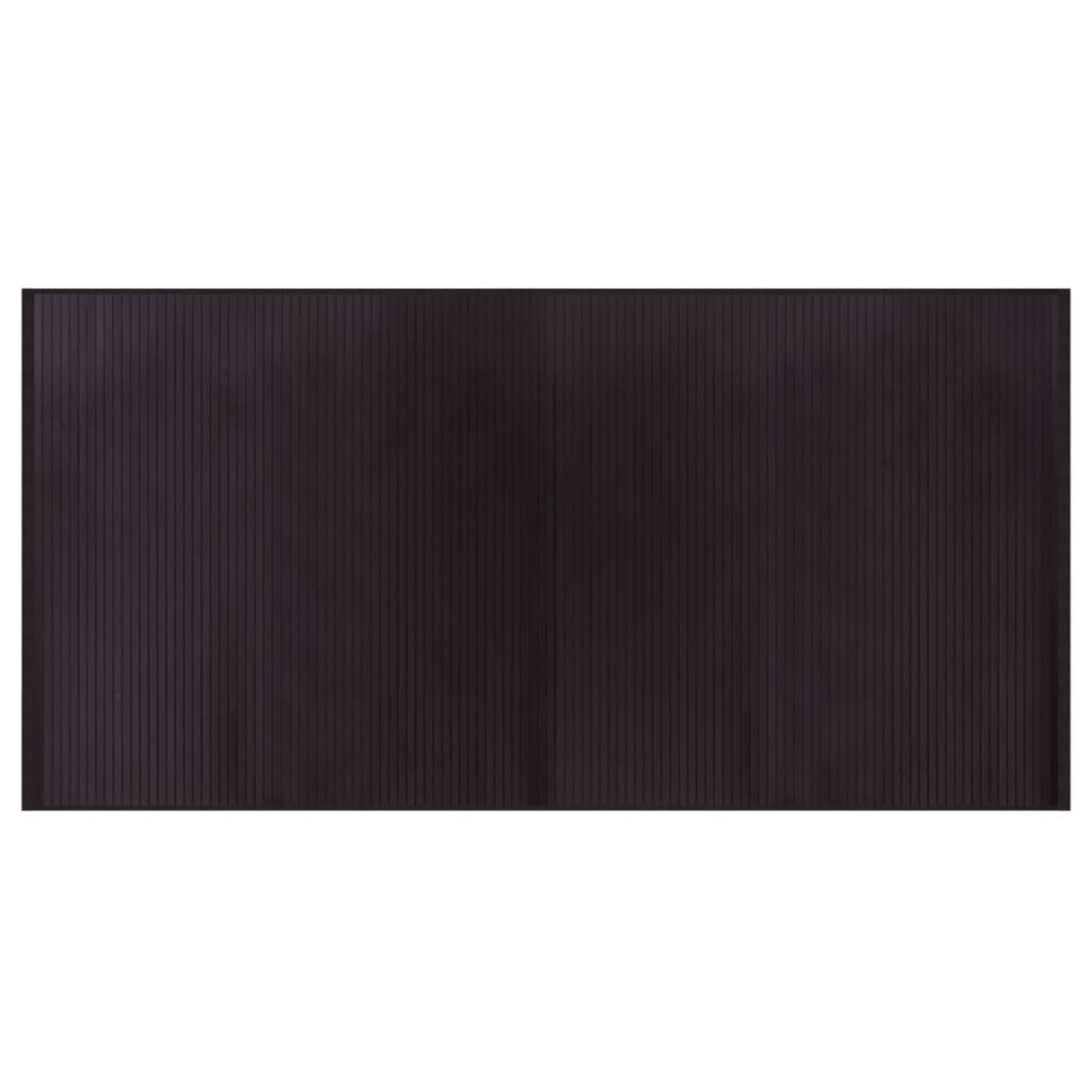 Tapis rectangulaire marron foncé 100x200 bambou - 2