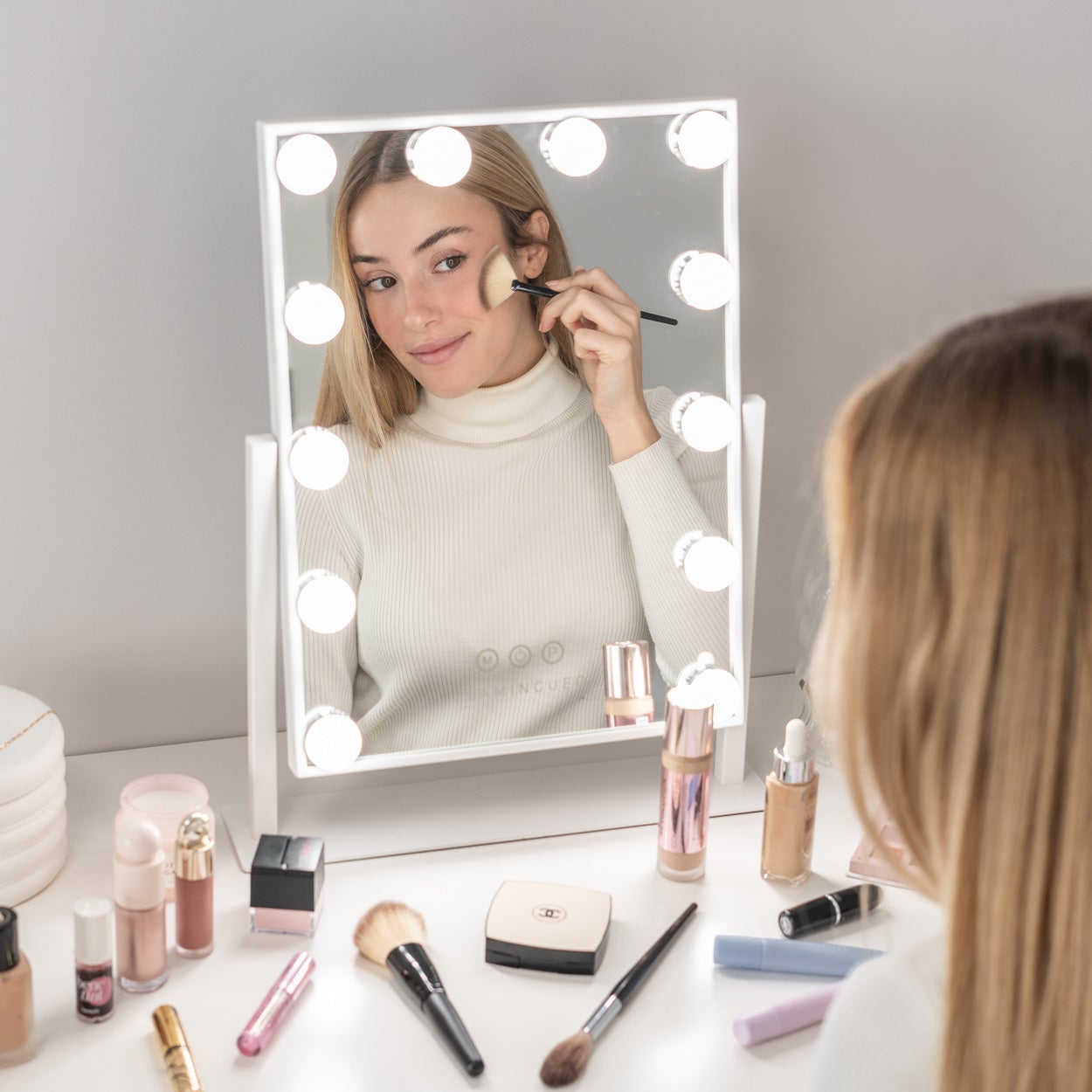 Flamingueo Miroir Maquillage Lumineux Miroir 12 LED Miroir Maquillag 3 Modes Contrôle Tactile - 3