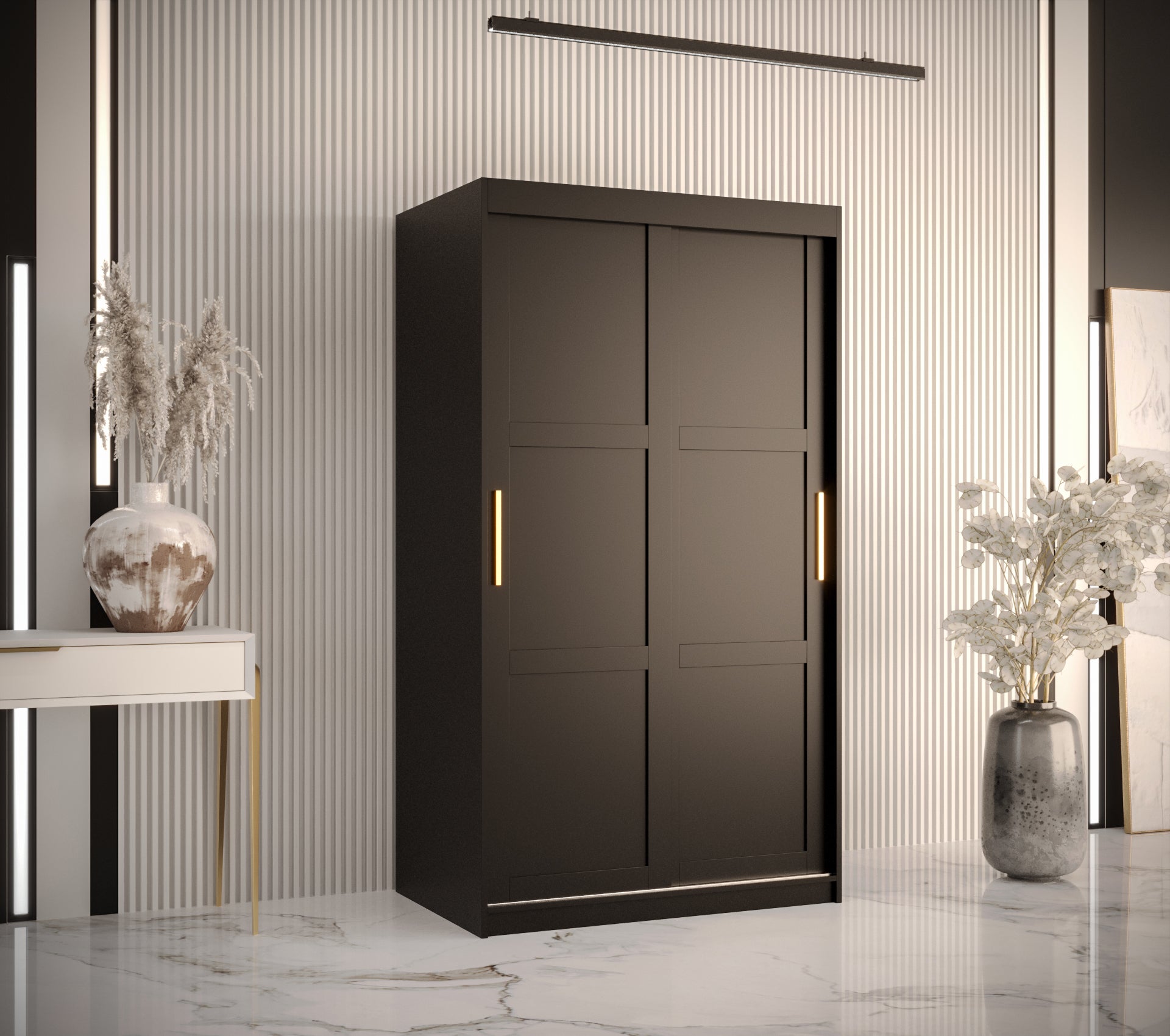 Szafa przesuwna garderoba RAMIRO 1 100 x 62 x 200 cm Czarny - Abiks Meble - 2