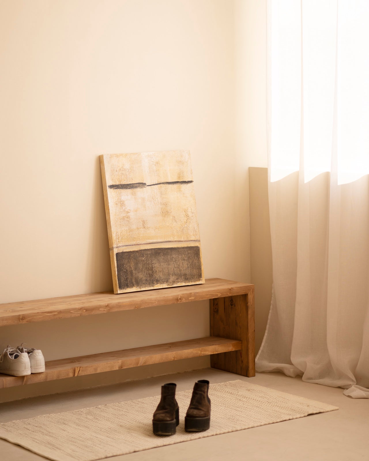 GIORGIA - Tableau décoratif sur toile de coton sans cadre peint à la main à la peinture à l'huile 100x80cm - DECOWOOD - 2