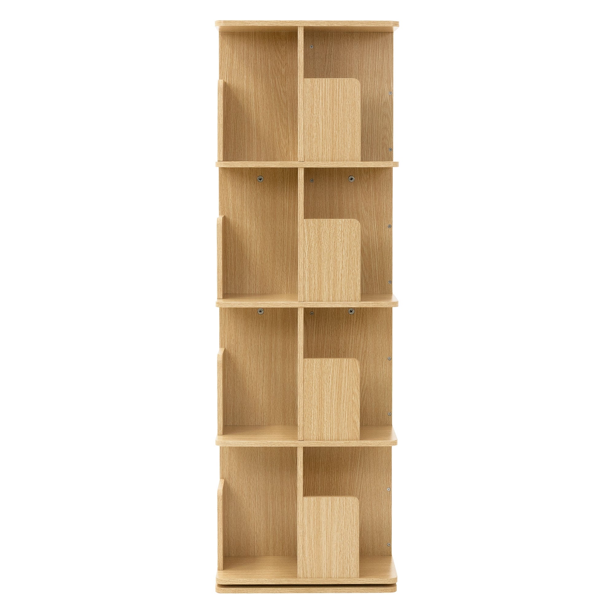 ML-Design Scaffale Effetto Legno Quercia 40x124,5x40 cm Libreria Girevole a 360° in Legno Torre Salvaspazio 4 Ripiani e 16 Scomparti Multiuso per casa - 4