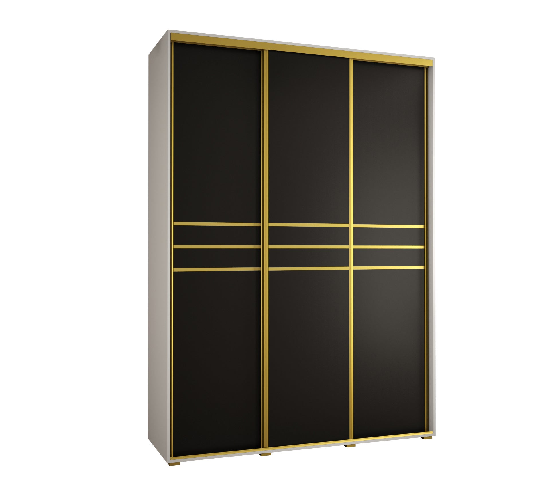 Szafa przesuwna wysoka Davos 10 170 x 45 x 235,2 cm biały + czarny + u. złoty - Abiks Meble