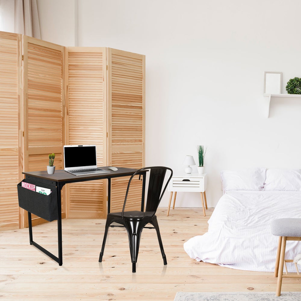 Scrivania con tasca laterale WORKSPACE H 120 x 60 Nero / Noce hjh OFFICE - 8