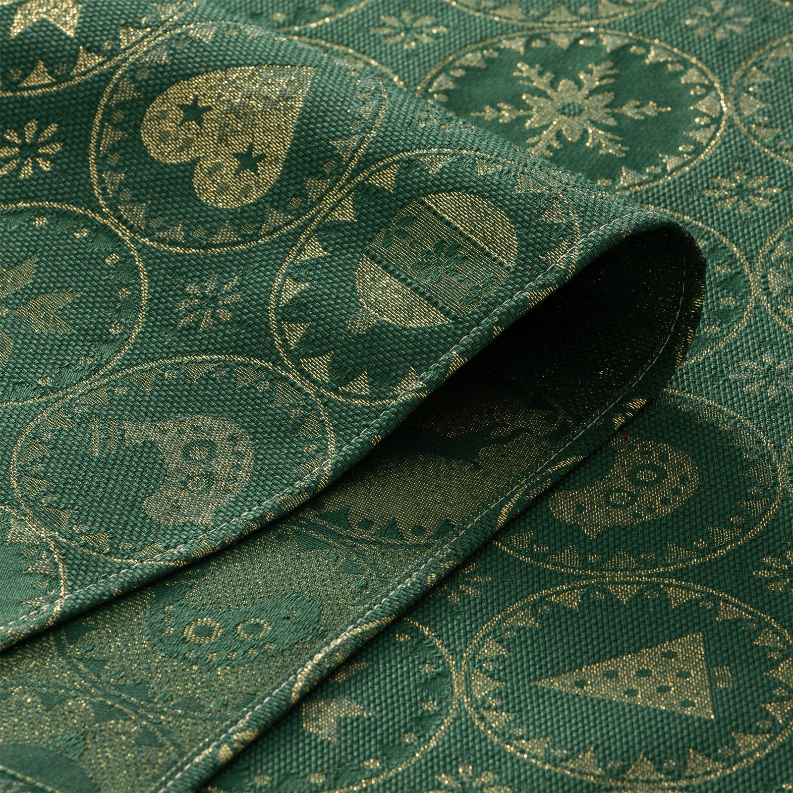 Tovaglia di Natale rettangolare in cotone jacquard verde 140x240 cm - Ballcry - 4