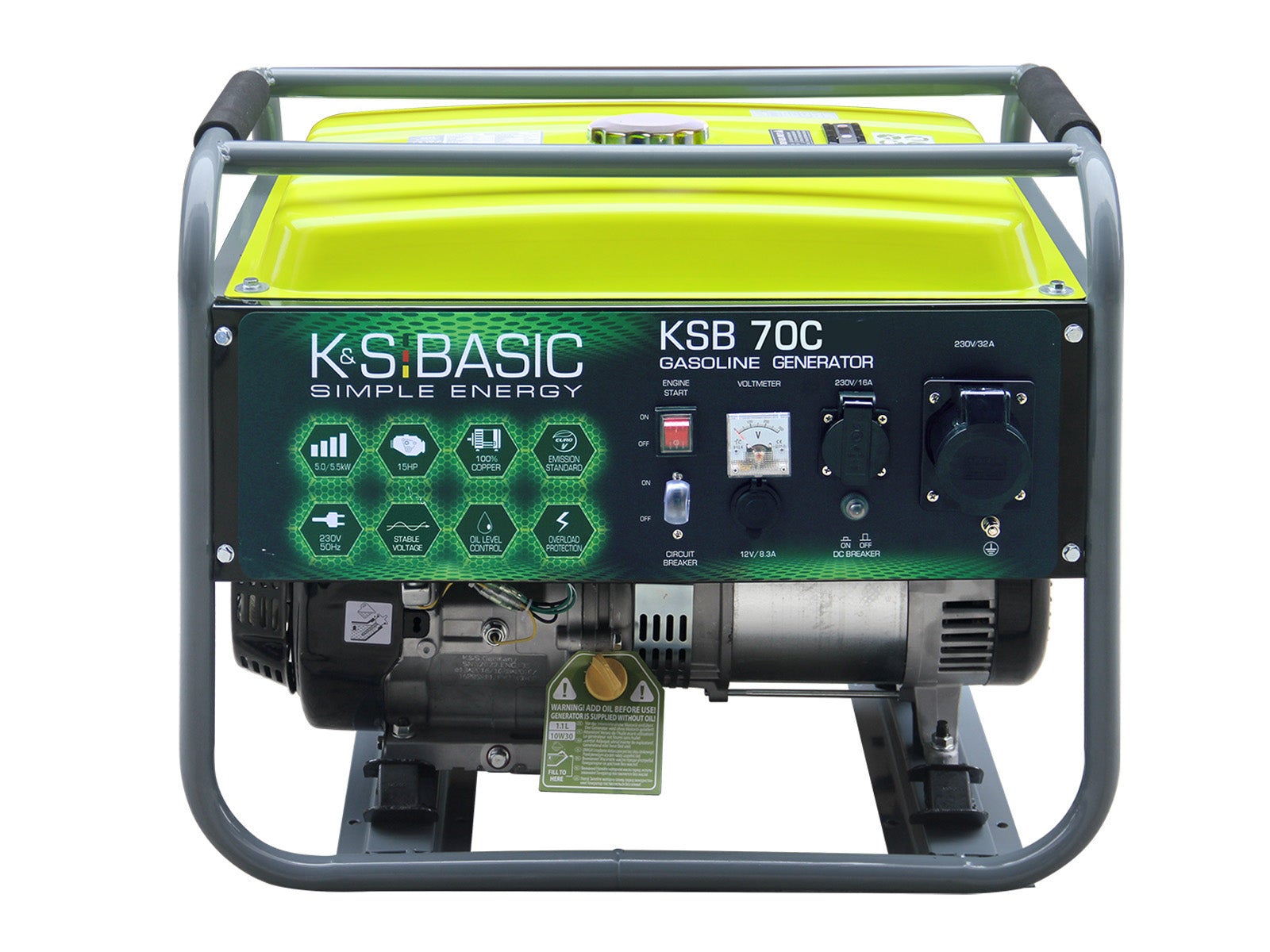 Generator benzynowy „K&amp;S BASIC” KSB 70C Moc maksymalna, kW 5.5