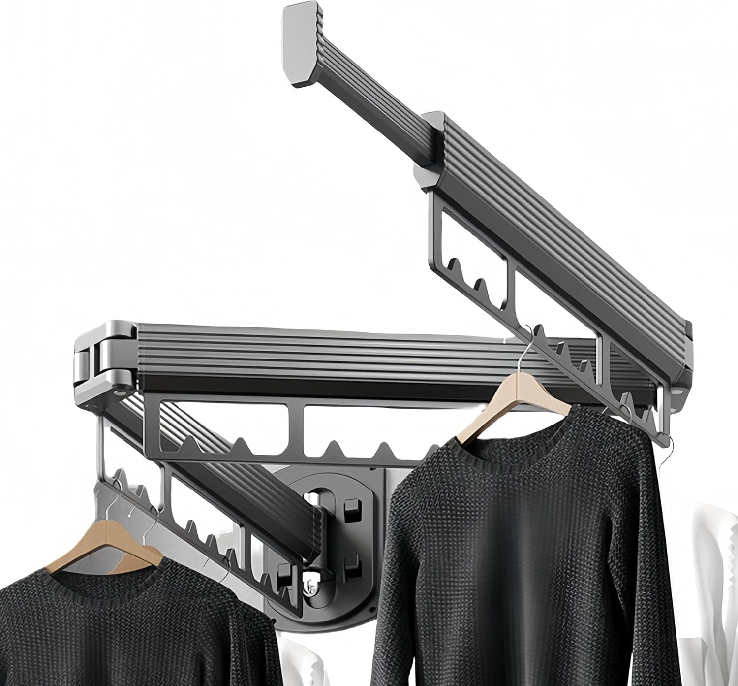 Estante de secado de pared montado, perchero para ropa sucia, perchero para ropa sucia, perchero montado en la pared, estante colgante para cuarto de