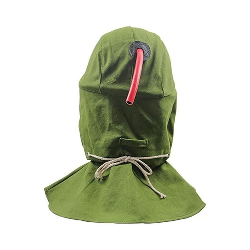 Cloche de sablage écharpe de sablage housse coupe-vent anti-sablage outil anti-poussière masque toile verte + capuchon de protection - 2