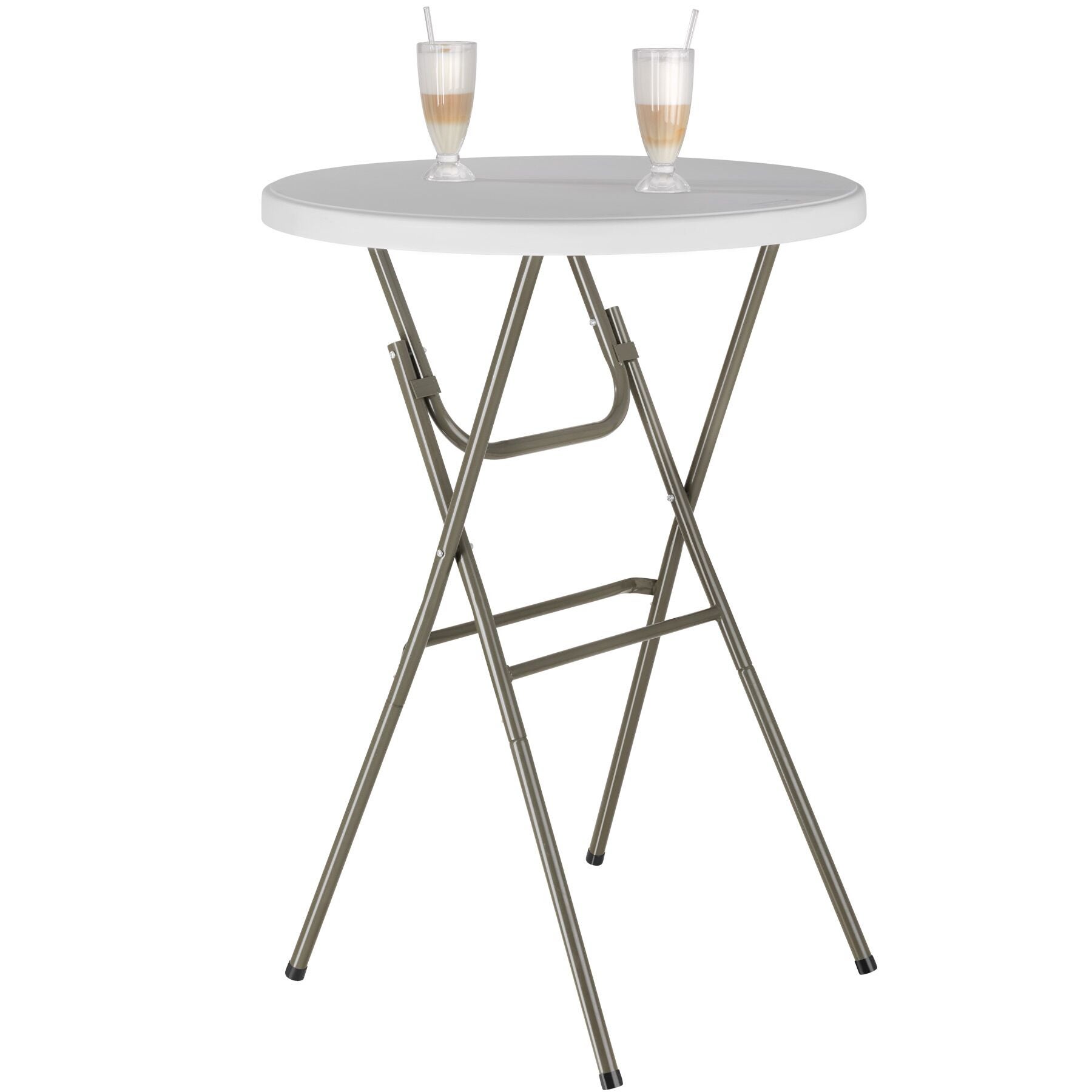 Table à manger de jardin rond en Acier Blanc 2 places - 5