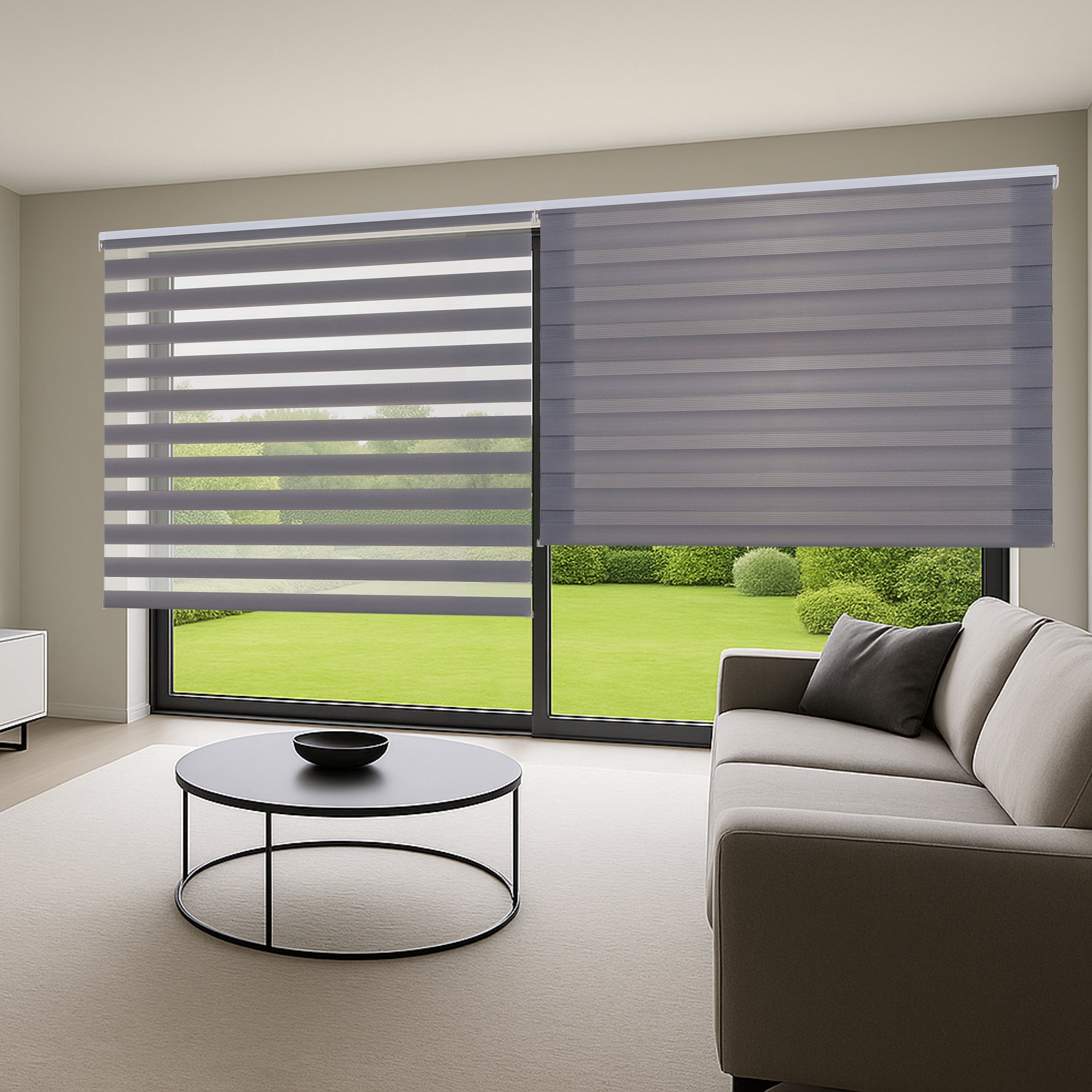 Estores Dia e Noite estore de rolo com tecido duplo Prata 90X160 - 2