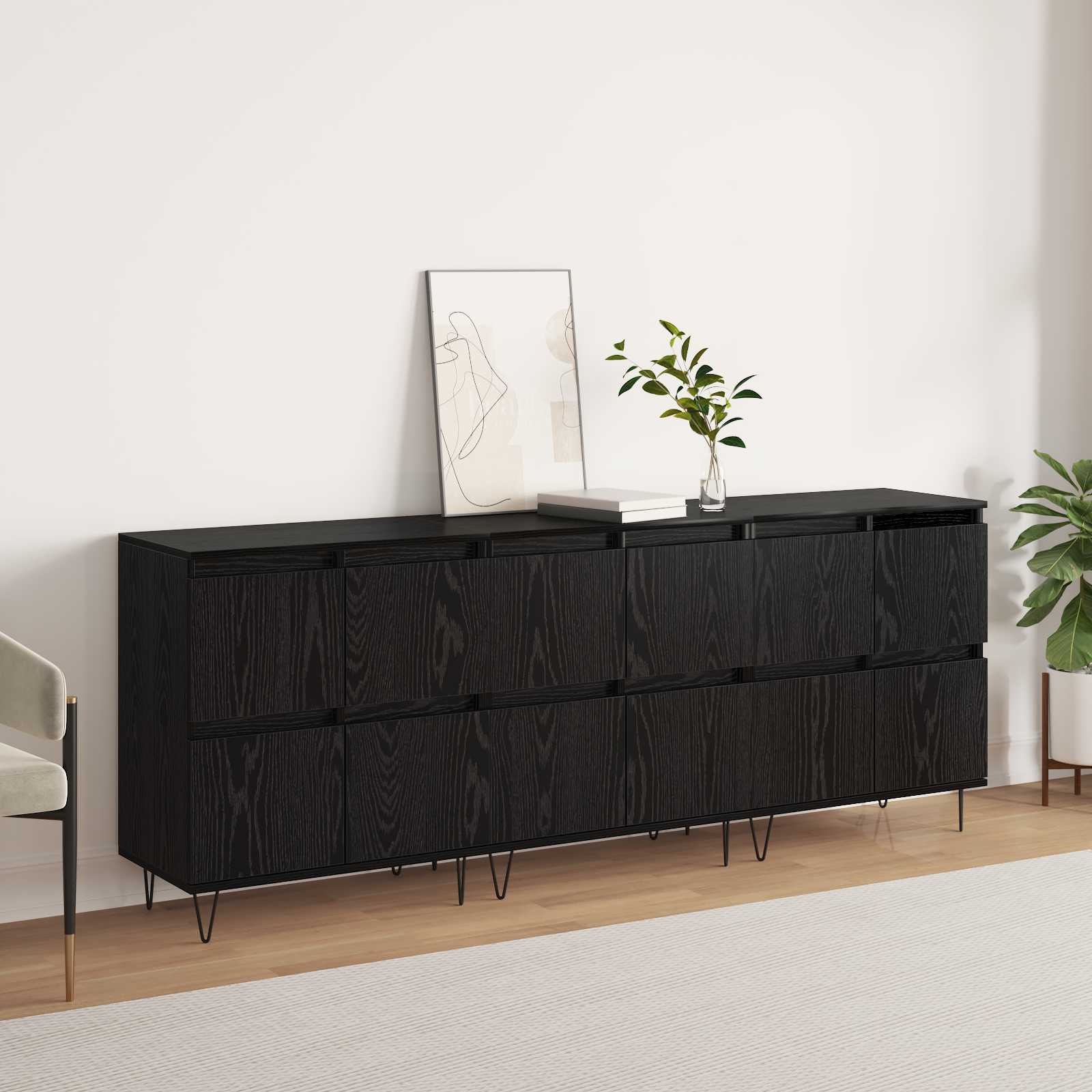 Maison Exclusive - Buffets 3 pc Chêne noir 60 x 35 x 70 cm | Leroy Merlin