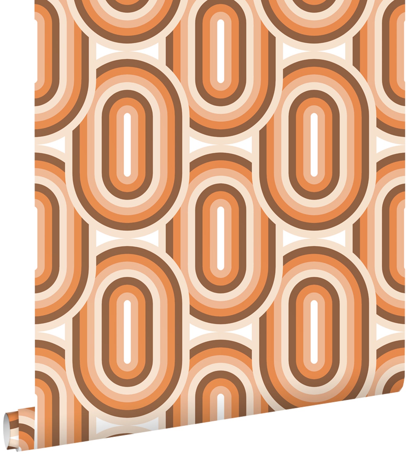 Tapeta ozdoby retro pomarańczowymIbrązowym - 53 cm x 10.05 m - ESTAHOME