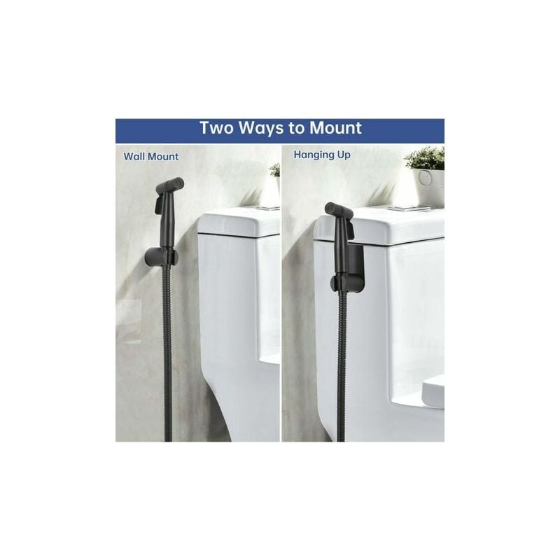 Douchette Toilette,Douchette WC Kit Complet Noir,Kit Douchette WC,Pulvérisateur Pour l'hygiène Personnelle Quotidienne, 700g - 3