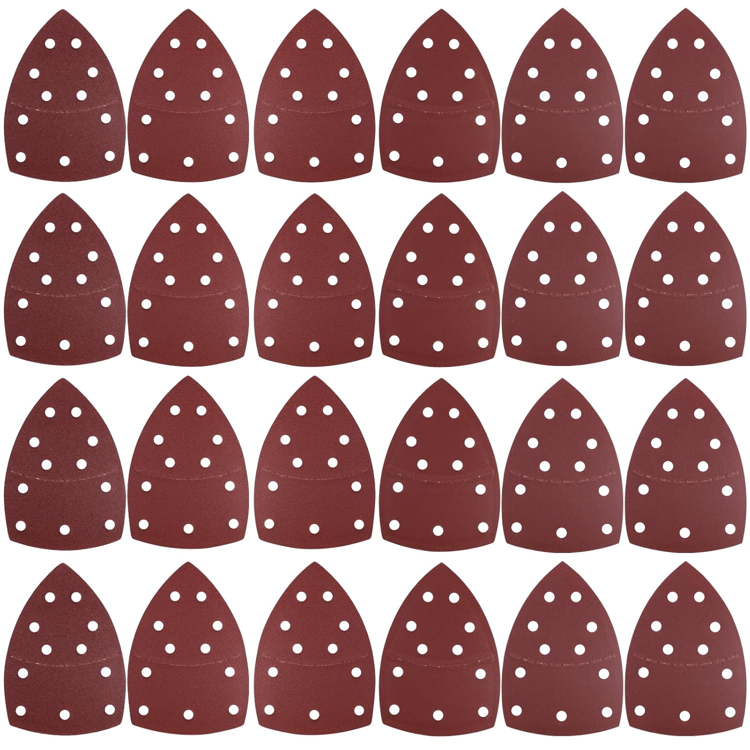 Papiers Abrasifs Triangulaires - Lot De 40 - Grain P150 - 140x90 Mm Avec 5 Trous - Pour Ponceuse à Main Type "mouse" Ou Delta