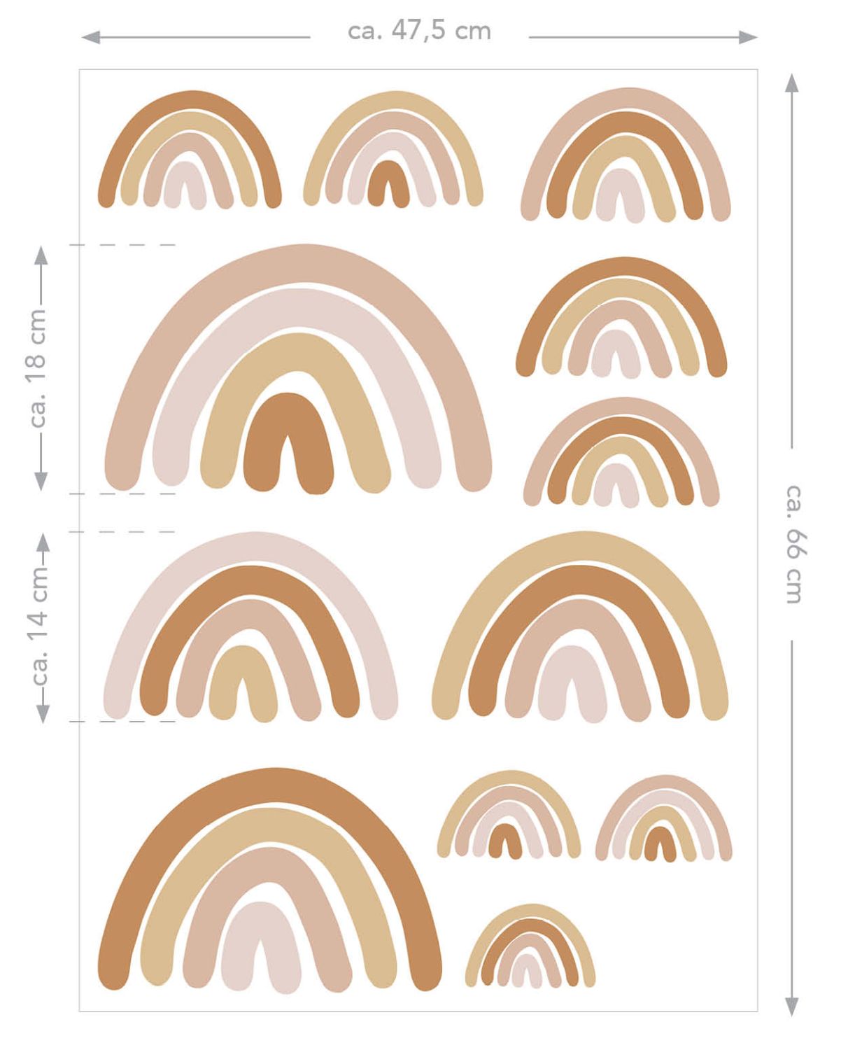 Adesivo da parete arcobaleni rosa terracotta - 47.5 x 66 cm - ESTAhome - 8