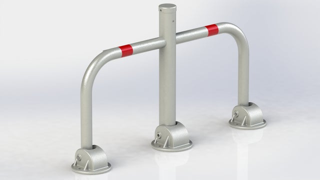 Barriére de parking arceau a 3 pieds paralèlles - Lot de 26