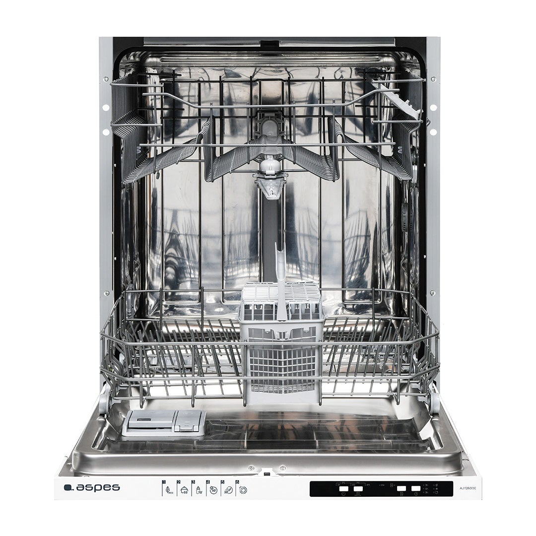 Aspes Lavavajillas Integrado Estandar Aji12600e, 12 Cubiertos, 2 Bandejas, 6 Programas, Control Electrónico, Eficiencia Energética Clase E Blanca , Leroy Merlin