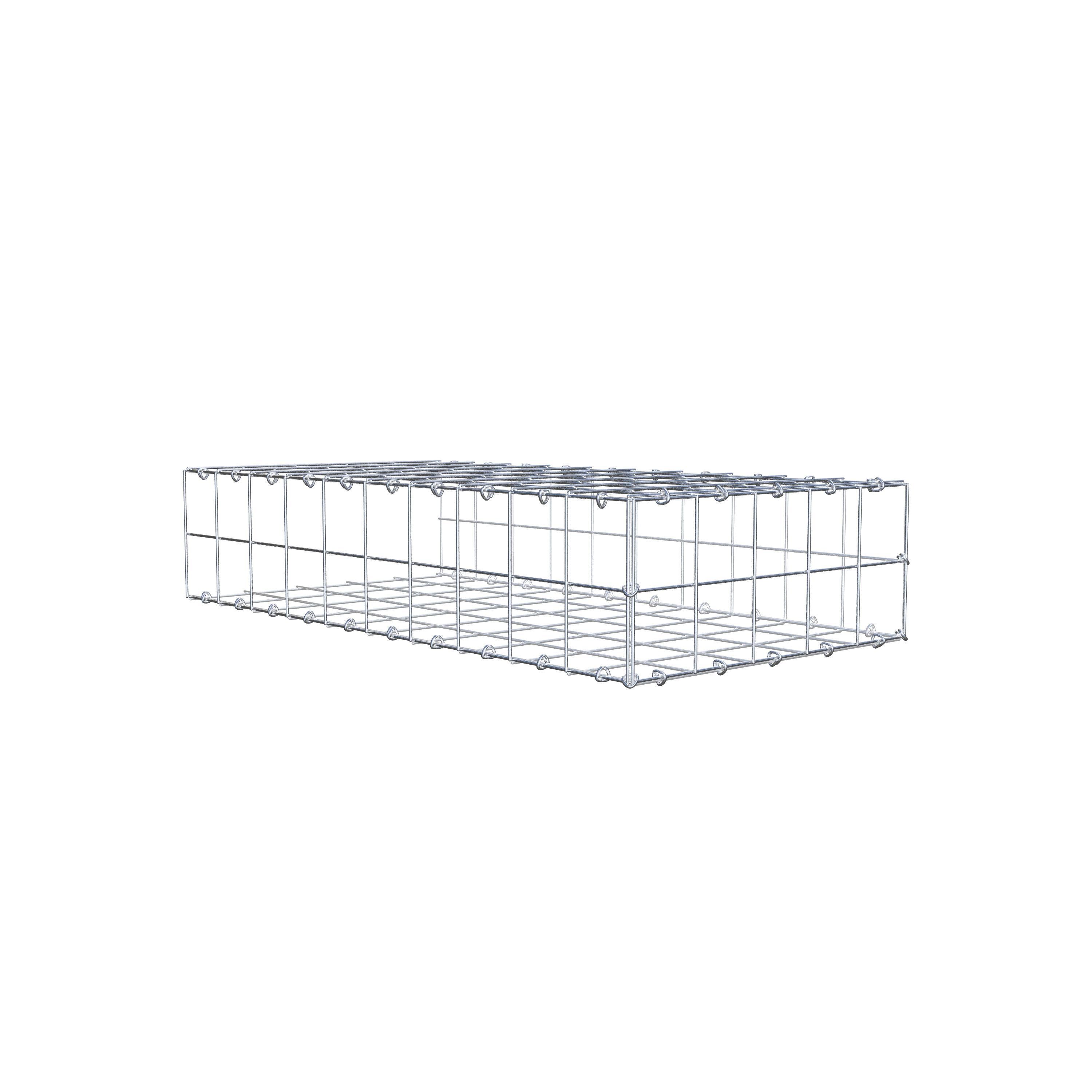 Gavión para alargar en acero galvanizado 100x20x50cm (LxAxP), malla 10 x 10cm, Anillo en C, sin rejilla frontal - 7