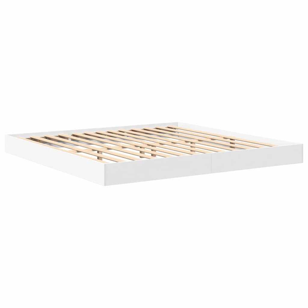 Lit bibliothèque blanc en panneau de bois pour la chambre, 180 × 200 cm - 5