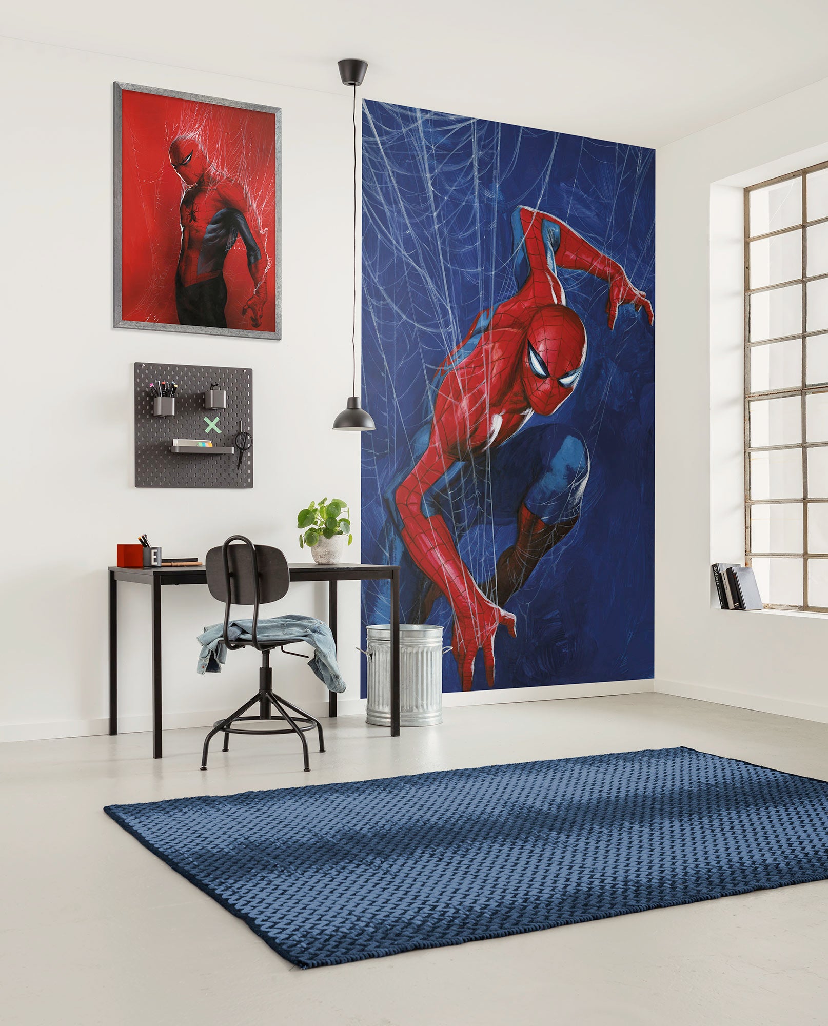 Papel pintado no tejido panorámico de komar - marvel spider-man spider web - talla: 150 x 250 cm