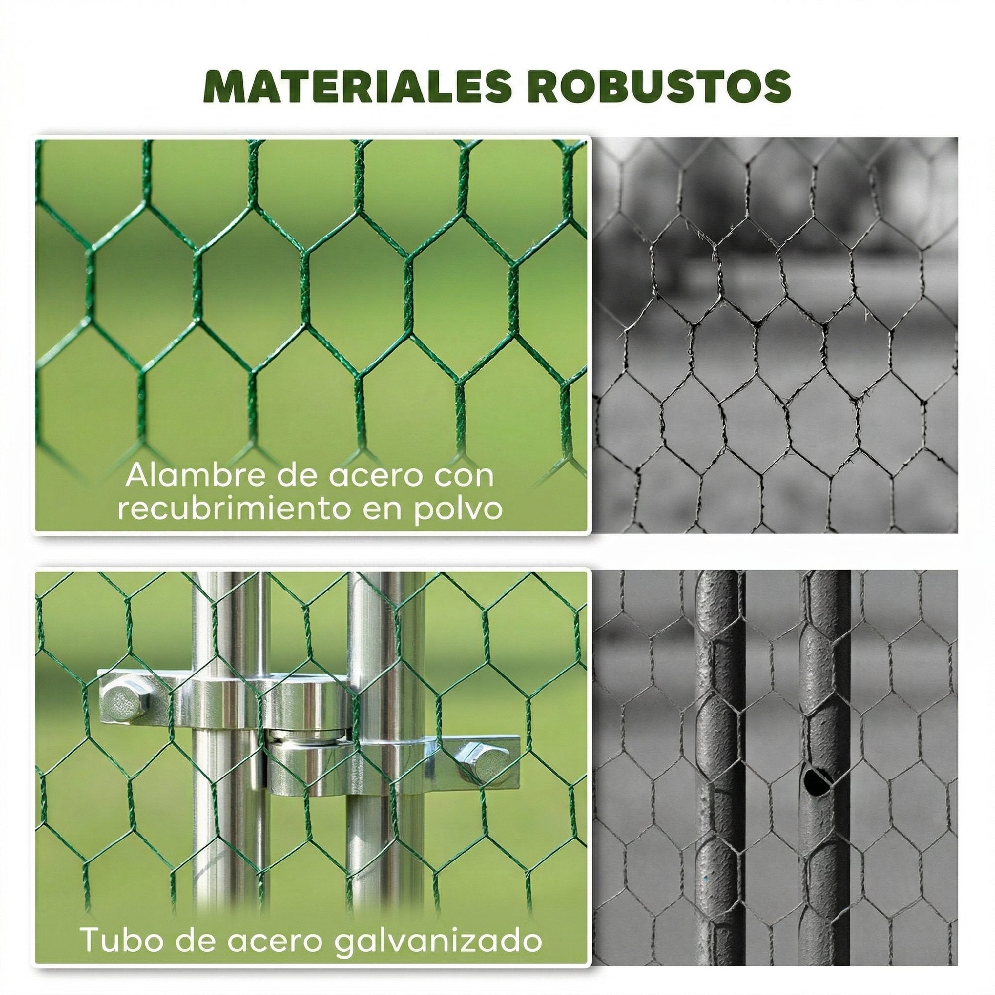 Galinheiro para Exterior PawHut Aço Galvanizado Prateado 400x300x197 cm - 7