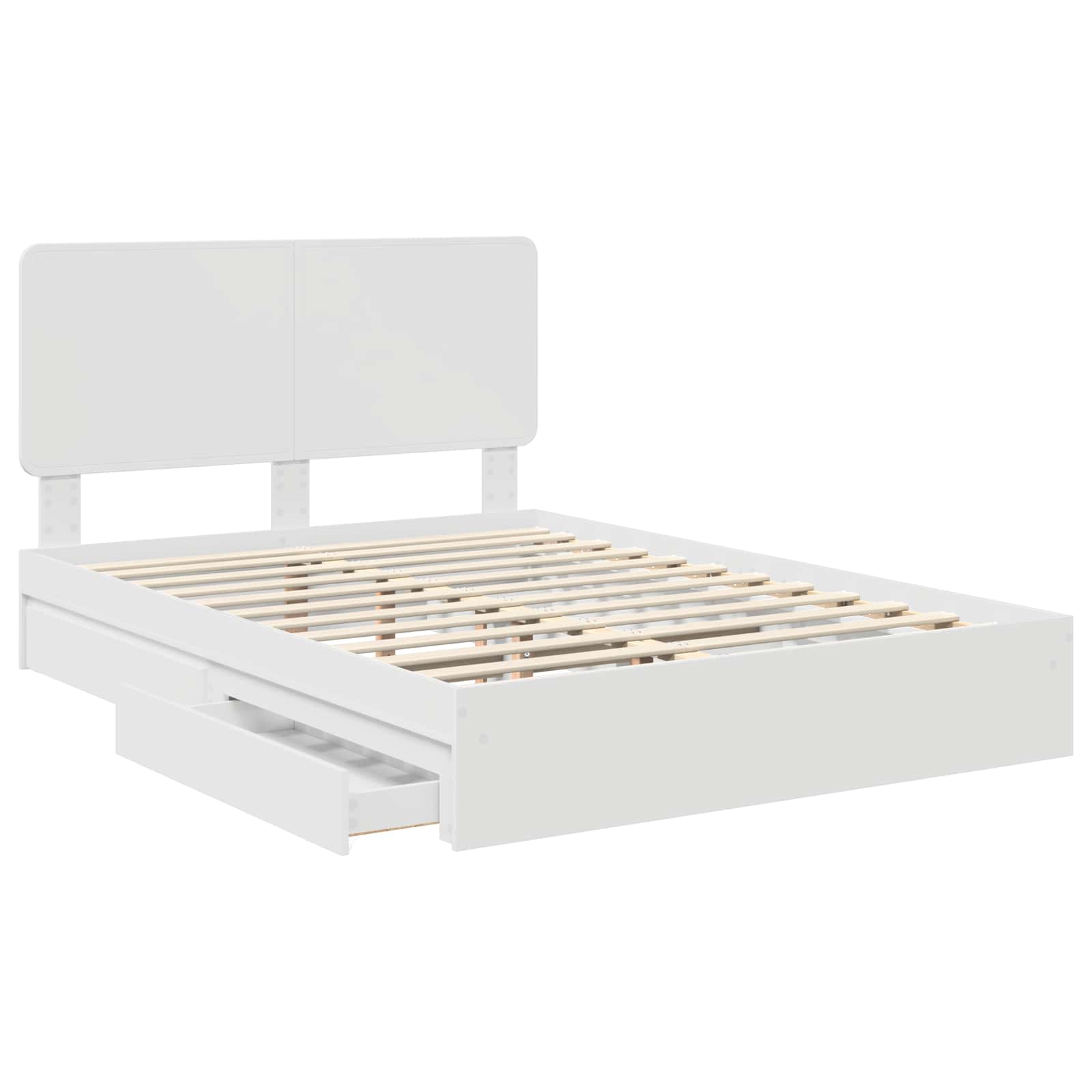 Lit de rangement réglable Blanc 140 x 200 cm panneau de bois - 5