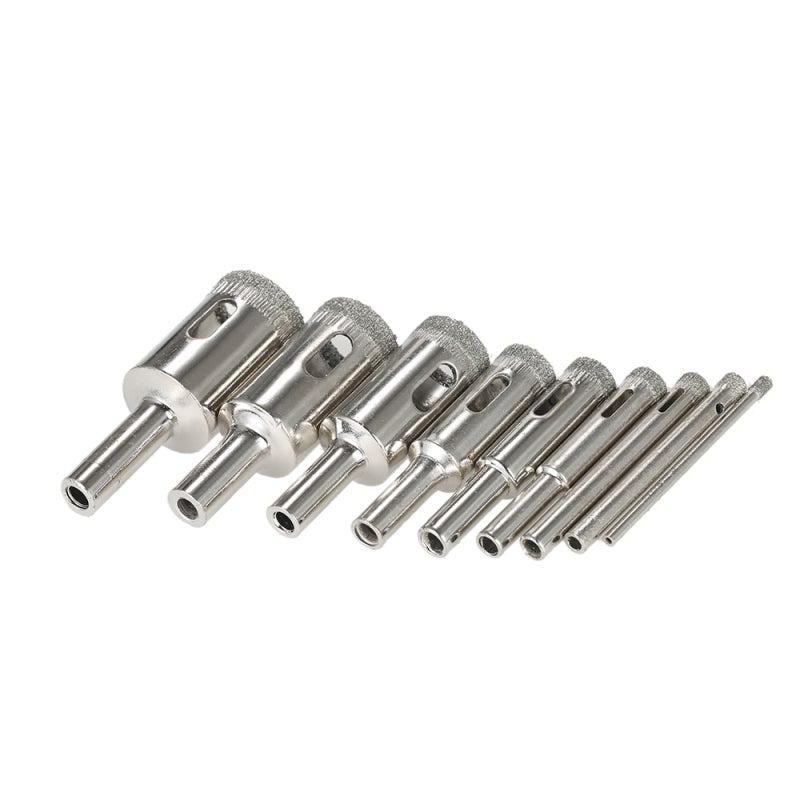 Kit de 14 scies cloches diamantées pour verre (3-70 mm) - Foret à bille pour marbre, carrelage, céramique, verre et porcelaine - 6