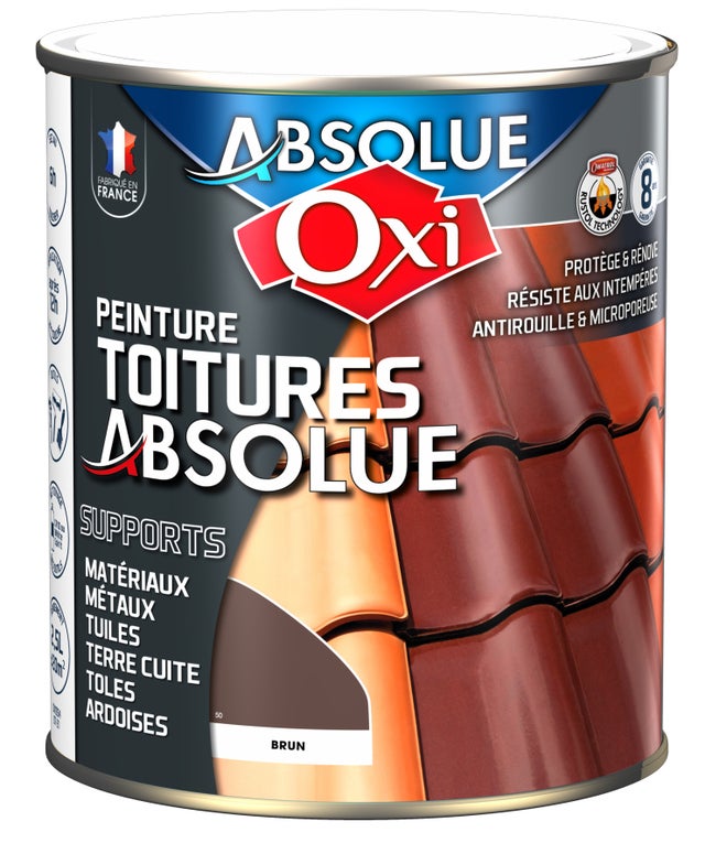 Solution extérieur OXI PEINTURE TOITURE ABSOLUE Brun 2.5 litres