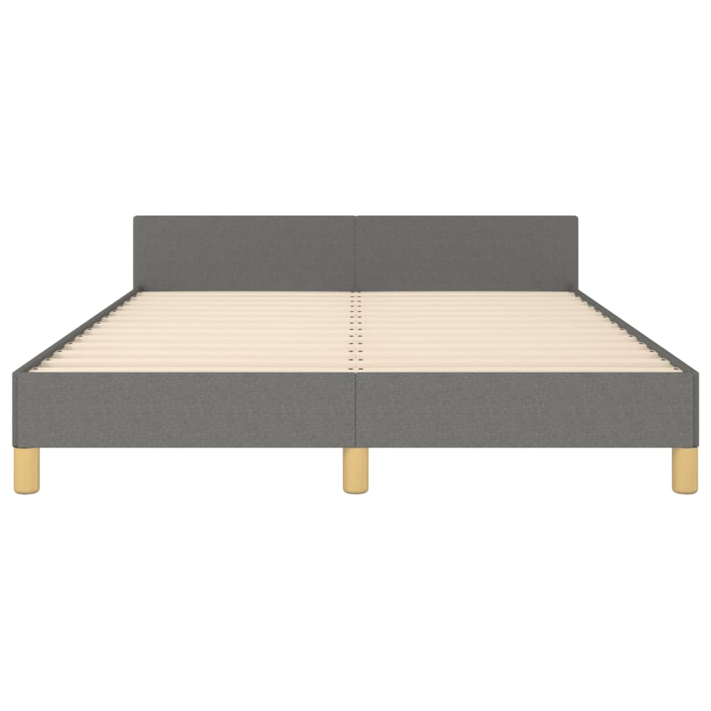 Cadre de lit sans matelas, tissu, gris foncé, pour la chambre, 140 × 200 cm - 6