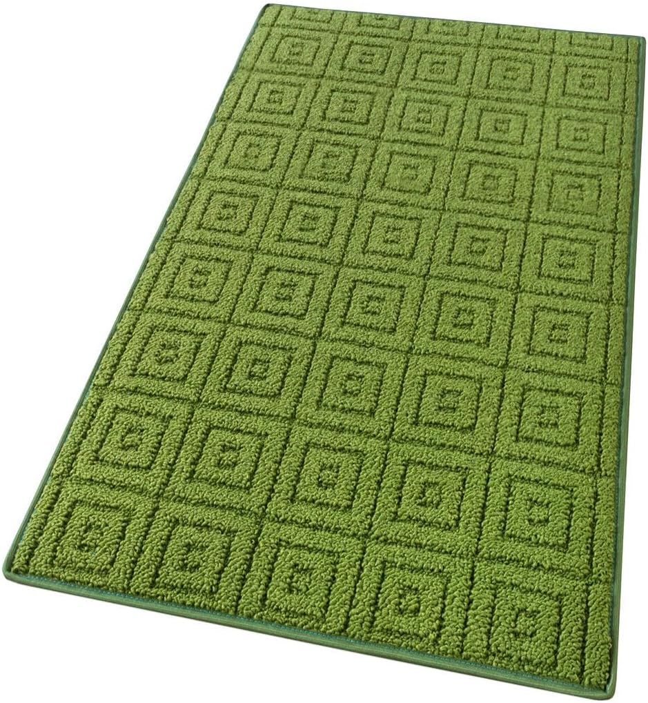 Dywan Kuchenny 57X40 cm Antypoślizgowy Gładki Zmywalny Miękki Materiał Chłonny 100% Made in Italy Zielony