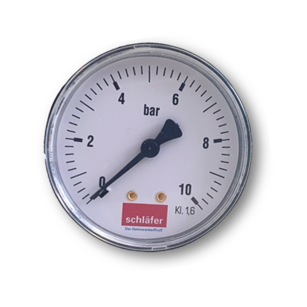 Manomètre avec raccordement arrière (axiale), cadran 100mm | de 0 à 2.5 bar (1/2