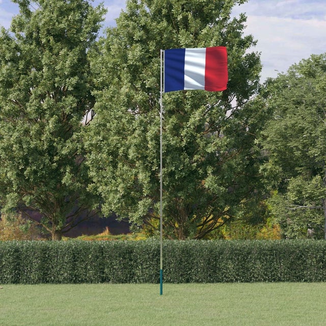 Maison Exclusive - Drapeau de la France et mât 5,55 m Aluminium