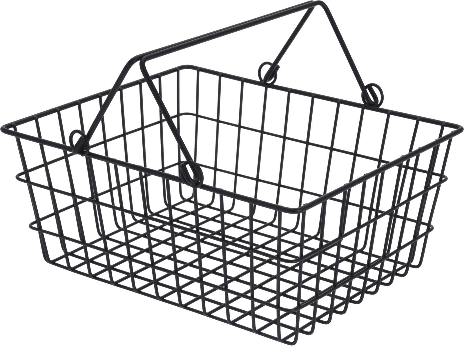 Panier à main en métal chromé à double poignées plastifiées - 30 litres - 8 ¾ x 14 ¼ x 7 ¼ po main image 1
