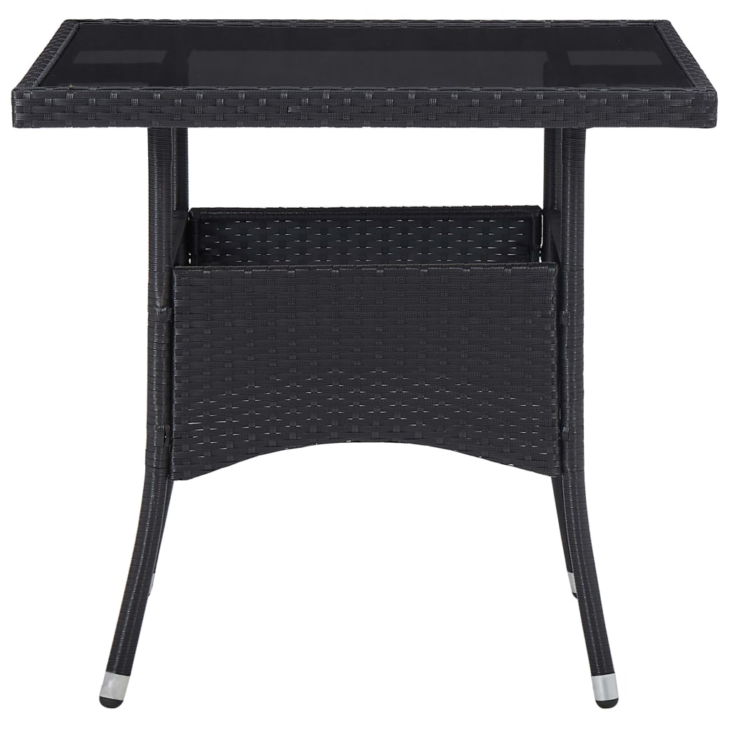 Ensemble à dîner de jardin 3 pcs Noir Résine tressée et acacia 4 - 4