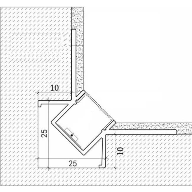Profilé Aluminium encastré d'angle pour Ruban LED Couvercle Blanc Opaque - 1 m - SILUMEN - 2