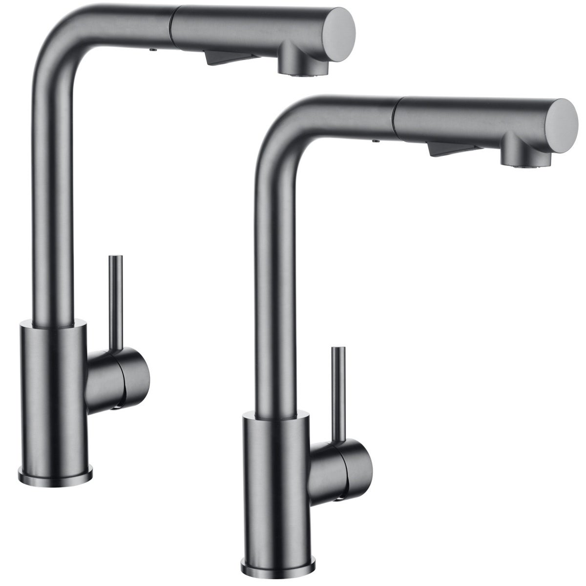 CECIPA Rubinetto Cucina Estraibile Oro Spazzolato – Acciaio Inox 304, 2 Getto D'Acqua, Girevole 360°